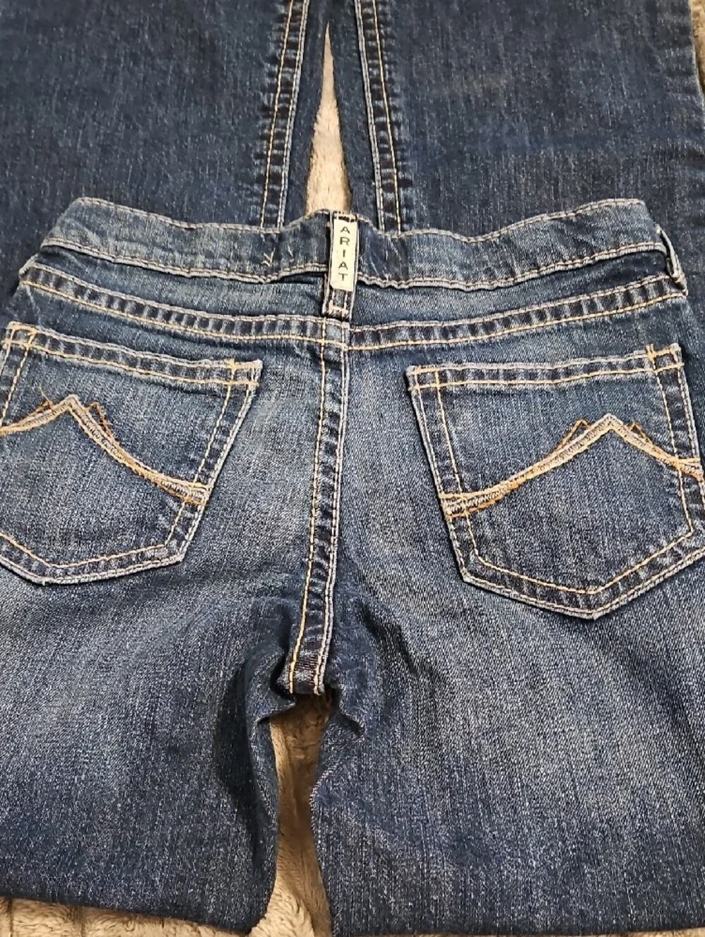 Ariat Kids Blue Denim Jeans with Contrast Stitching